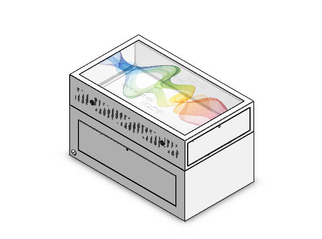 55寸臥式透明屏展柜