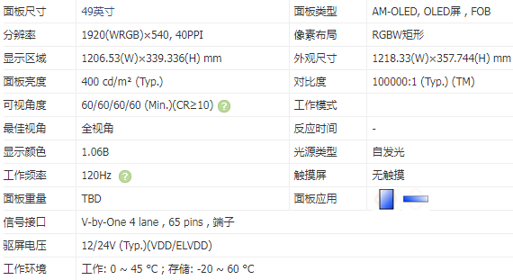 京東方49寸oled透明屏幕